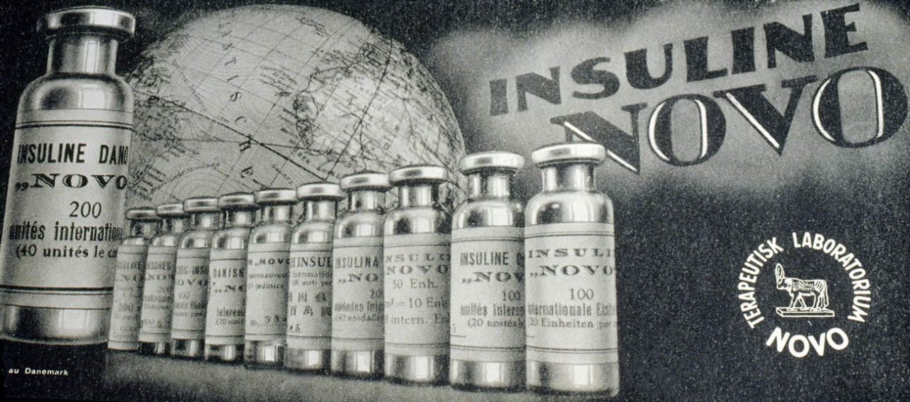 Inzulín Novo reklama v roku 1930.